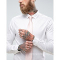 Skinny Sateen Shirt in White with Pink Tie Save Shirt